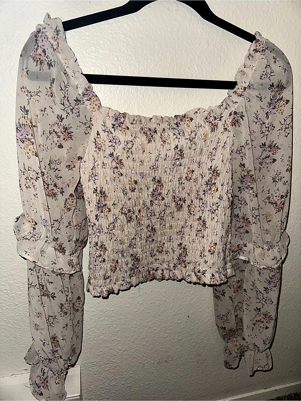 Wild Fable Floral Smocked Crop Top